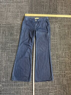 Women's Dark Blue Flare Jeans - Classic Wide Leg
